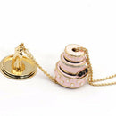 Lovers Cake Pendant Long Chain Choker Necklace Fashion Jewelry Gifts for Wo