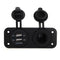 12V Dual USB Outlet Car ATV Charger Cigarette Lighter Socket Voltmeter Panel