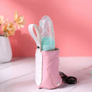 USB Travel Mug Baby Milk Warmer Heater Feeding Bottle Insulated Bag (Pink)