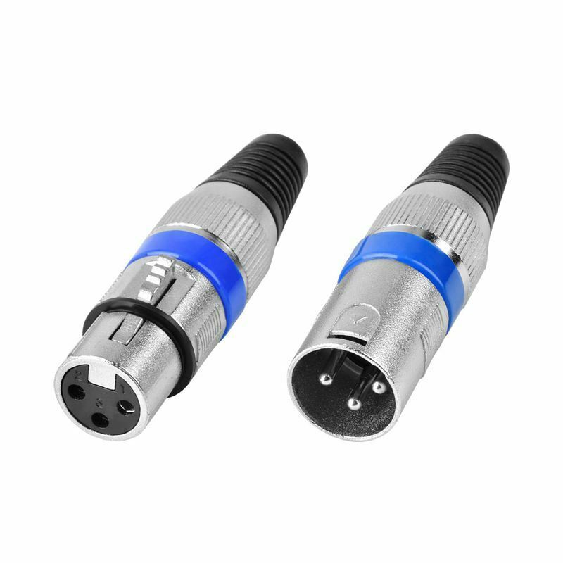 5 Pairs 3 Pin XLR Connectors Male and Female Microphone Mic Cable Plug Conn