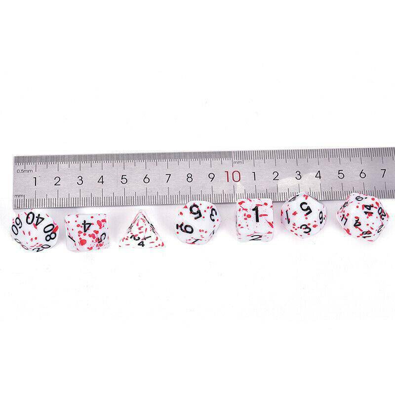 7x Bloody Polyhedral Dice Set For Dungeons And Dragons DND MTG RPG Game AU