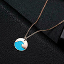 Blue Ocean Necklace Beach Surfer Jewelry Blue Wave Necklace New