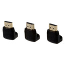 Three (3) Pack of HDMI 270 Degree/Right Angle Connectors/Adapters