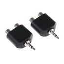 2Pcs 3.5mm to dual 2 RCA female male jack audio adapter conver.ES