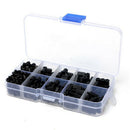300pcs M3 Nylon Black M-F Hex Spacers Screw Nut Assortment Kit Stand-off
