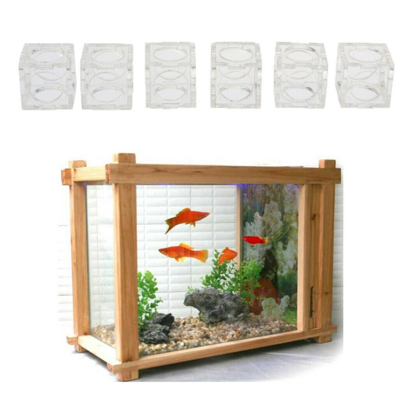 6 pcs Aquarium Acrylic Shrimp Shelter House For Small Shrimp Fish Clear