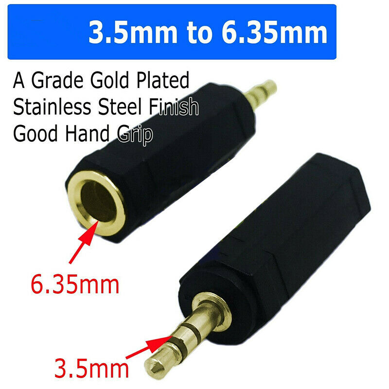 Audio 3.5mm Male to 6.35mm Stereo Adapter Connector ConverterOZ