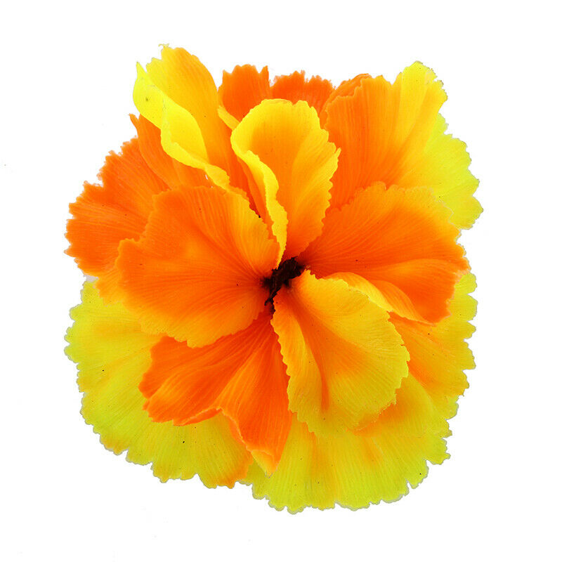 Aquarium Fish Tank Soft Artificial Sea Plant Anemone Ornament Orange