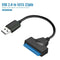 USB 2.0 to SATA 22pin Adapter Converter Cable for 2.5in HDD SSD Hard Drives