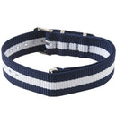20mm Blue & White Army Nylon Sport Watch Band Straps For Men Women