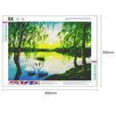 5D DIY Full Drill Diamond Painting Spring Swan Lake Cross Stitch Embroidery