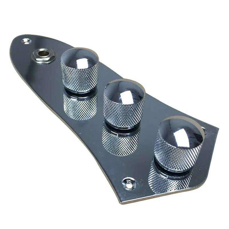 1 Piece 3 Bands Active Passive Preamp Jazz Bass Control Plate Assembly Knob