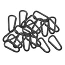 20 D Shape Carabiner Snap Clasp Key Chain Spring Hook Water Bottle Clip Black