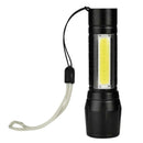 Rechargeable XPE+COB LED Flashlight Torch Outdoor 3 Modes Waterproof Penlight