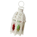 European Metal Moroccan Candle Holder Votive Candlestick Home Decor White A