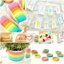 Tape Set 10x Decorative Rainbow Sticky Paper Masking Adhesive Tape Scrapboo