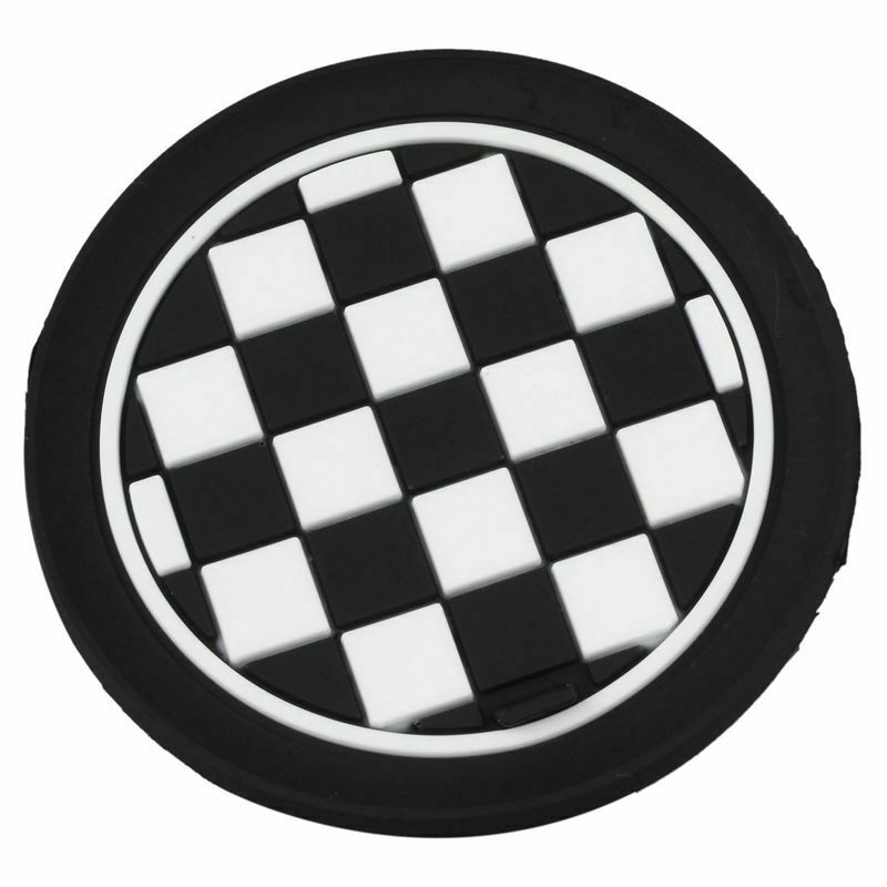 Mini Auto Car Water Cup Bottle Holder Anti-slip Pad Mat 65mm Black and Whit G5H1