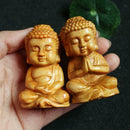 Mini Wooden Buddha Statue Statuette Handicrafts Ornament Decor Craft S F6N0