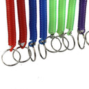 12 Mixed Keyring Spiral Plastic Key Chain Stretchable String Key Clip Holder