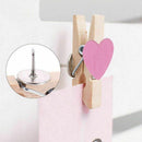 Push Pins With Wooden Clips Heart Pushpins Tacks Thumbtacks For Cork Boards