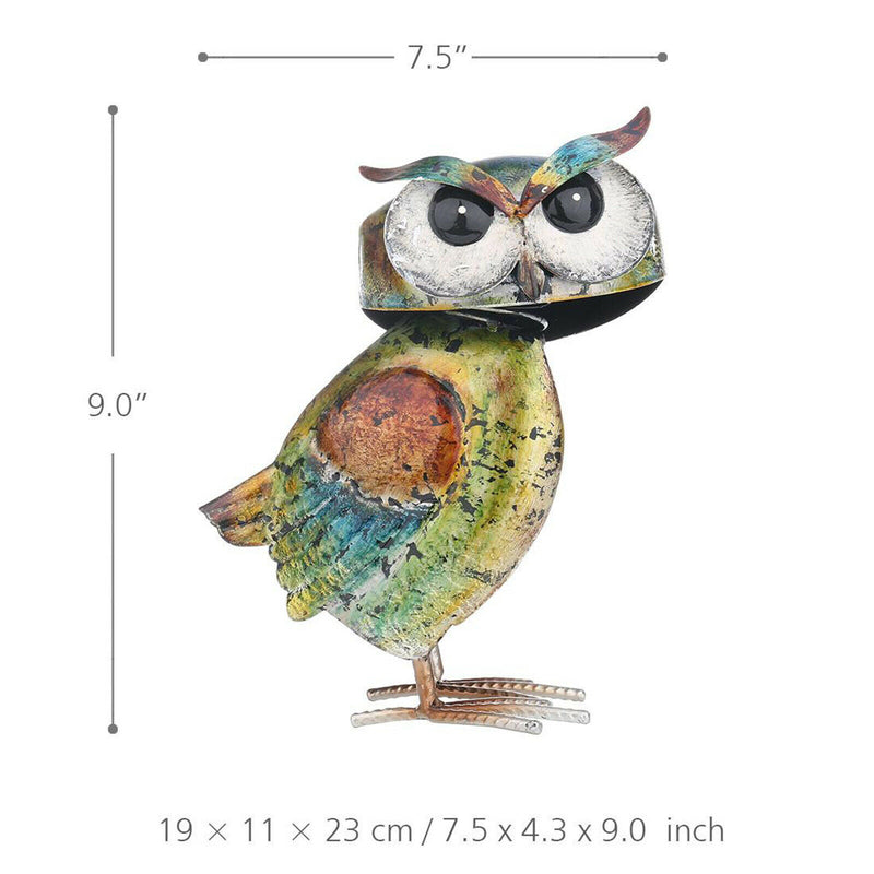 Iron Art Outdoor Patio Decorative Animal Garden Decor Lawn Decorative Owl Statue