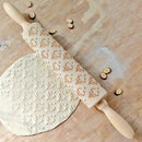 Wood Elk Print Embossed Rolling Pins Embossing Baking Cookies Kitchen Tool