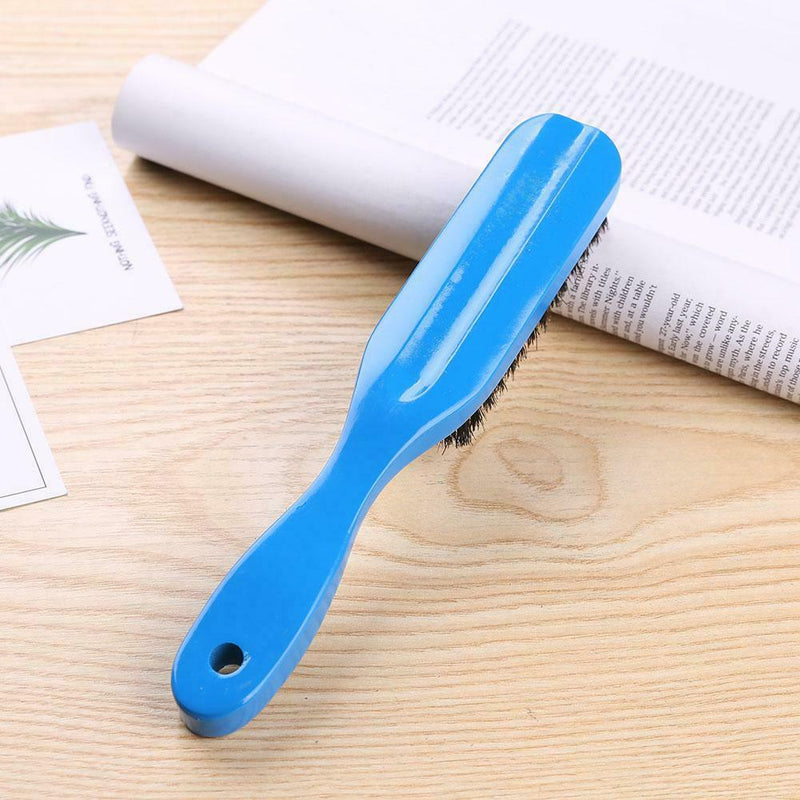 Wood Handle Hair Brush Hard Boar Bristle Hairdressing Beard Comb (Blue) A