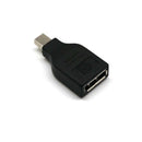 Mini Display Port Male To Display Port Female Connector Adapter Cord Black