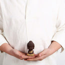 4 Pieces Tea Tray Decor - Little Monk Buddha Ceramic Statues Holder Tea Pet