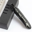 1PCS Crocodile Mini Space Pen Lacquered Black with Machined Lines Cased Gif U7V3