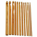 12Size Bamboo Handle Crochet Hook Knit Weave Yarn DIY Craft Knitting Needles Set