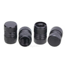 4pcs Aluminum Alloy Auto Car Tire Tyre Wheel Valve Stem Caps Dust Covers Black