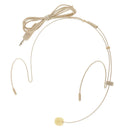 Beige Color 3.5mm Mono Telescopic & Foldable Head-mounted Headset Microphone