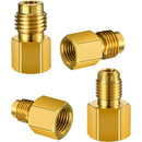 3X(4 Pieces 6015 R134A Brass Refrigerant Tank 1/2 Female To 1/4 Male Flare