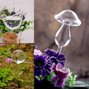 3x Glass Birds & Snail & Mushroom Shape Watering Device for Flowserpot
