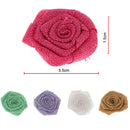 20Pcs Rustic Flower Rose Wedding Burlap Hessian Jute Retro Decor White+Brown