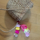 1pc Colorful Boho Pom Pom Key Chain Bag Accessories Tassel Bag Purse Rainbow  L9