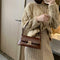 Classic Women Handbag Leather Retro Shoulder Bag Shopping Tote (Dark Brown) A