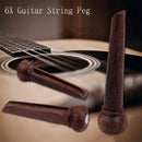 6pcs Rosewood Guitar Bridge Pins End Pin Set X1O9