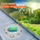 4LED Round Ground Light Waterproof Solar Underground Lamp (Cold White) A