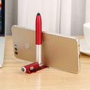 Multifunction Ballpoint Pen Folding LED Light Mobile Phone Stand Pen (Red