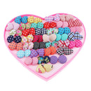 36 Pairs Of Mini Ear Studs Allergy Free Round Love Heart Earrings For