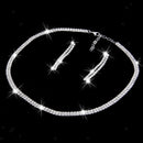 Crystal Rhinestone Necklace Drop Earrings Jewelry Set Wedding Bridal Party