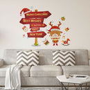 Merry Christmas Window Stickers Deer Signs Removable Adhesive Wall Posters A