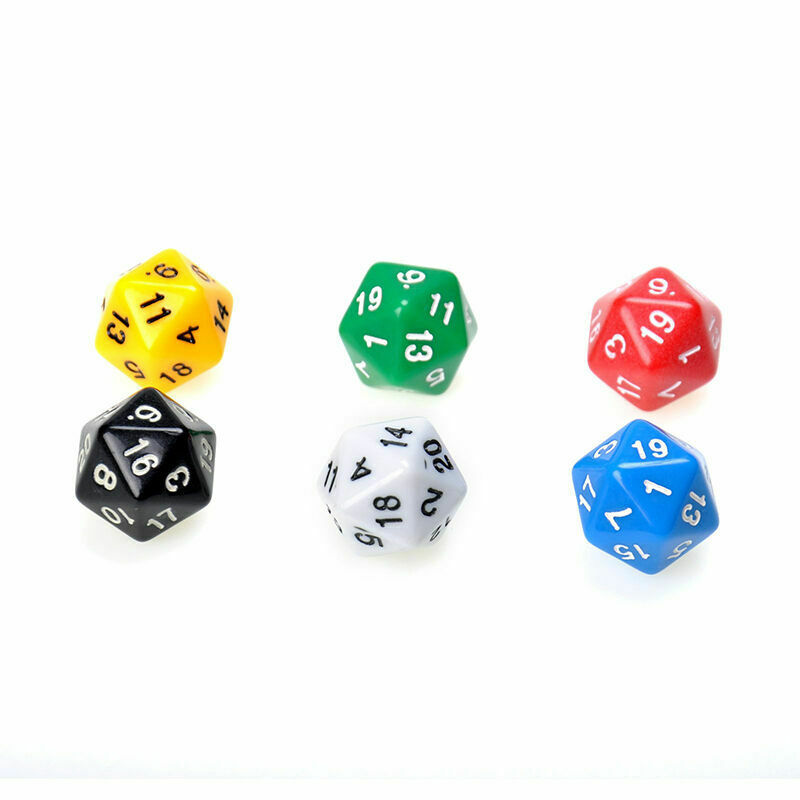D20 Gaming Dice Twenty Sided Die RPG D&D Six Opaque Color Random New. Hot F J5G9
