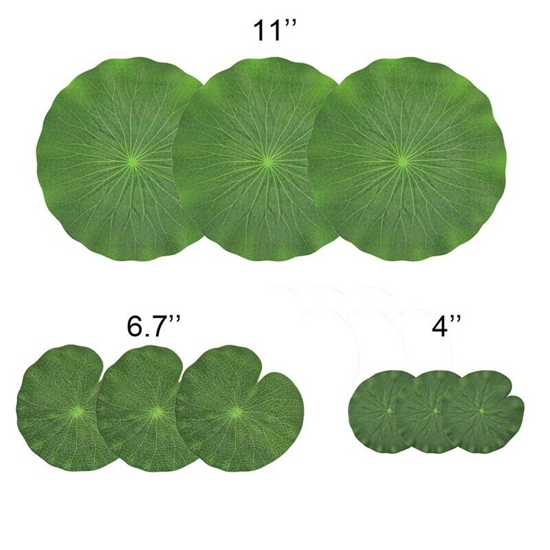 Pack Of 9 Artificial Floating Foam Lotus Leaves Water Lily Pads Ornaments G