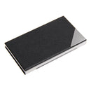 Modern Stainless Steel Leather Pocket Business Name Credit ID Card Holder