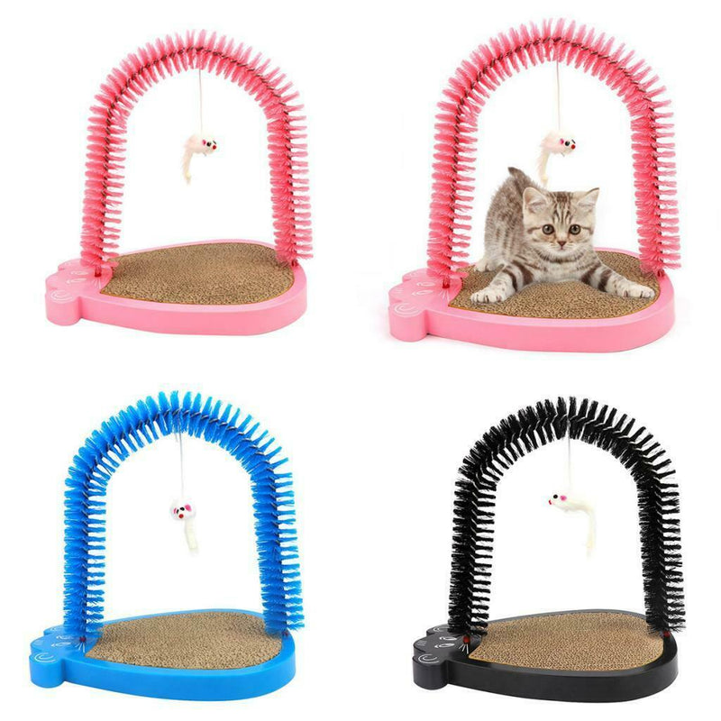 Cat Scratcher And Grooming Arch, Self Groomer and Massager With Catnip and