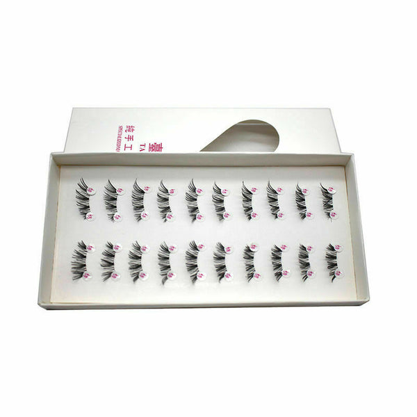 Handmade Cross False Eyelashes Half Mini Corner Winged-Eye Pairs Lashes 10 R5Z8