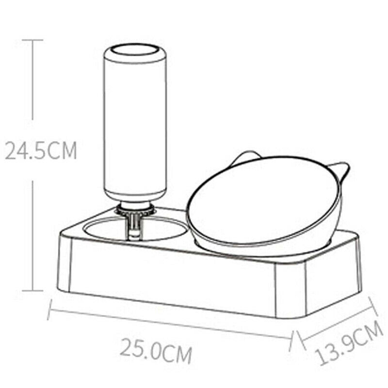 Double Cat Dog Bowls Elevated Pet Food Water Bowl Raised Elevated Adjustabl
